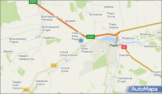 mapa Wola Piasecka, Wola Piasecka na mapie Targeo